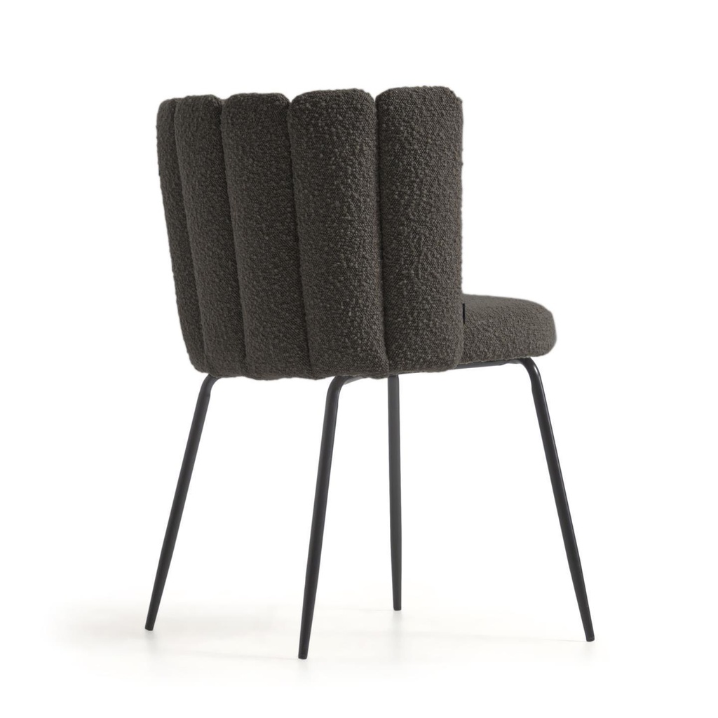Danish Lemonite Aniela 2er Set Stuhl in Boucle Stoff schwarz