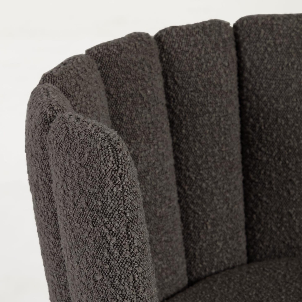 Danish Lemonite Aniela 2er Set Stuhl in Boucle Stoff schwarz