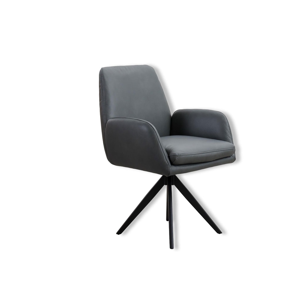 Willi Schillig Stuhl LINUS 11623 in Leder Z69 anthrazit