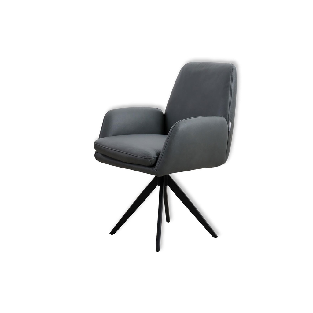 Willi Schillig Stuhl LINUS 11623 in Leder Z69 anthrazit