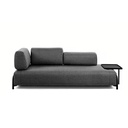 Danish Lemonite Sofa COMPO in Stoff dunkelgrau mit Tablett