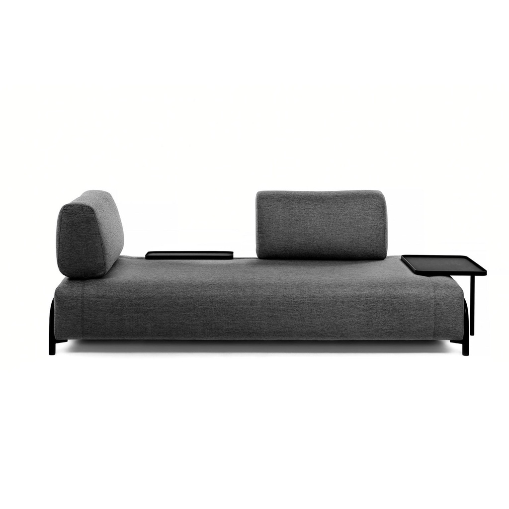 Danish Lemonite Sofa COMPO in Stoff dunkelgrau mit Tablett