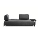 Danish Lemonite Sofa COMPO in Stoff dunkelgrau mit Tablett