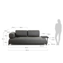 Danish Lemonite Sofa COMPO in Stoff dunkelgrau mit Tablett