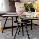Rowico Home Couchtisch Daisy in schwarz - Größe: Beistelltisch-Set Ø50cm + Ø 40cm