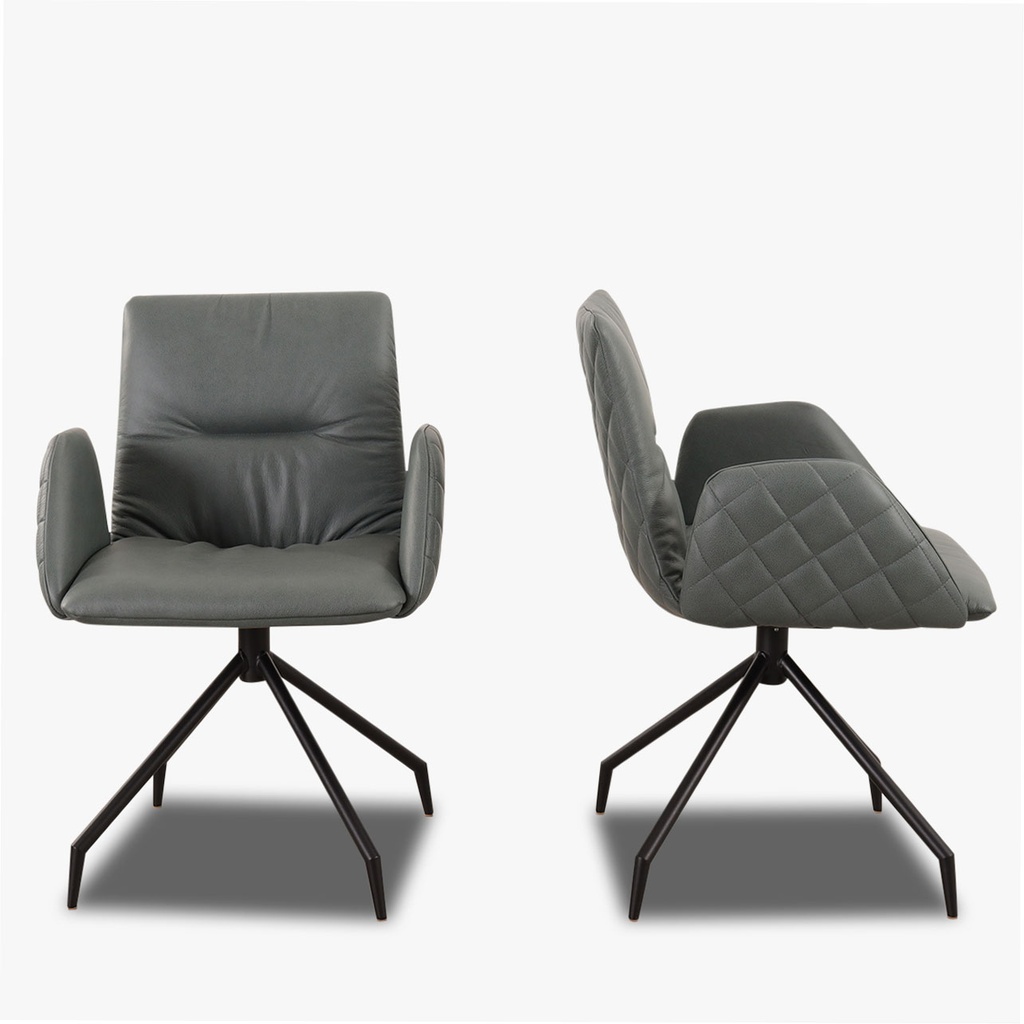 Willi Schillig 11004 Stuhl LOTTA in Leder Z79 blue graphite