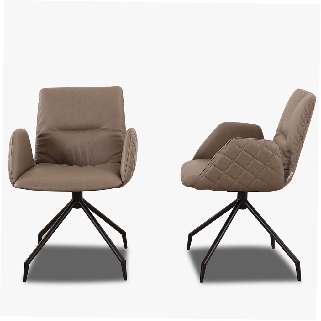 Willi Schillig 11004 Stuhl LOTTA in Leder Z79 mushroom