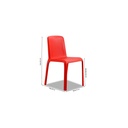 Pedrali 2er Set Stuhl 300 SNOW in Polypropylen rot
