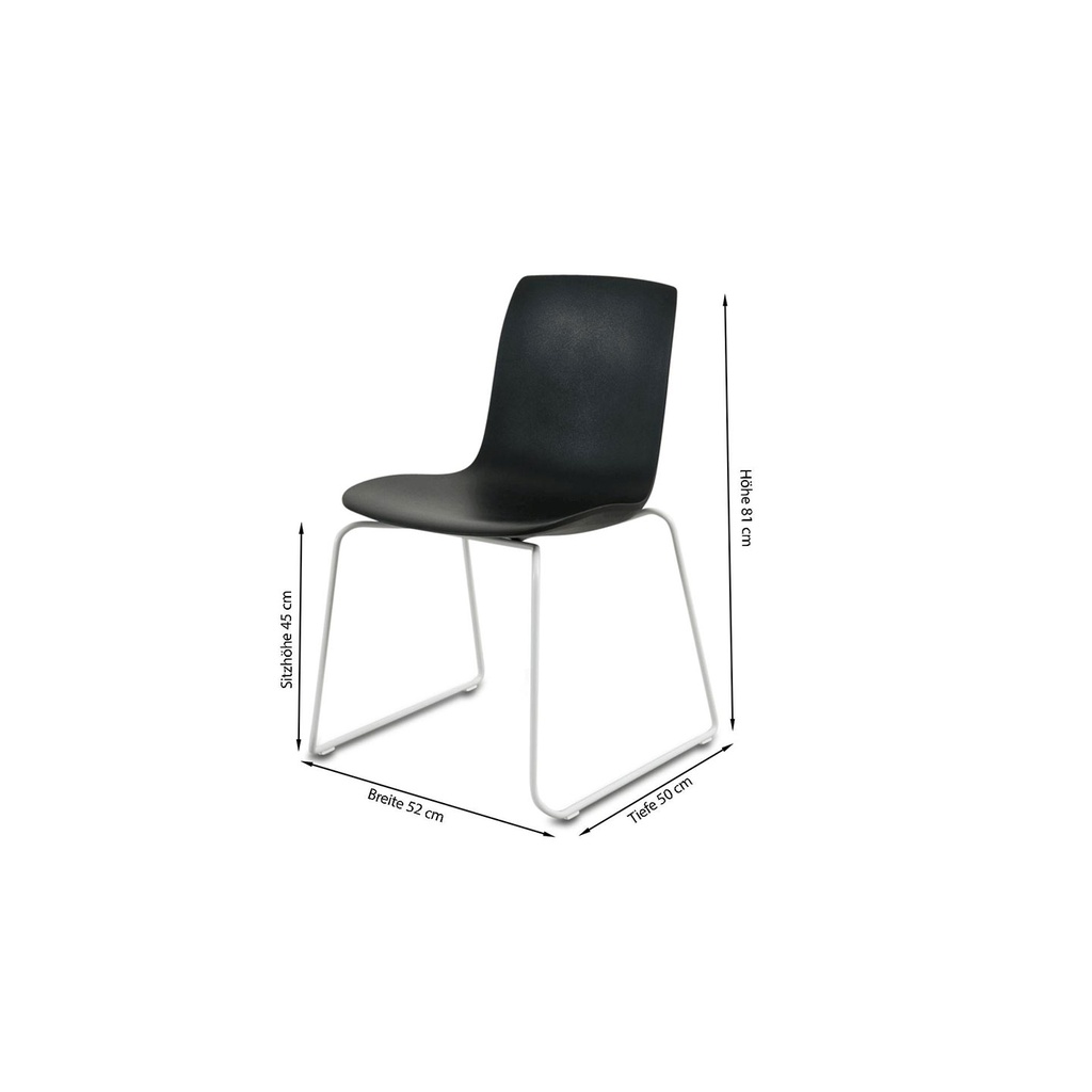 ALBA PLUS 6x Stuhl OTIS Kufengestell in Polyurethane schwarz