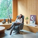 Flexlux Relaxsessel VOLDEN mit integrierter Fußstütze in Leder Safari