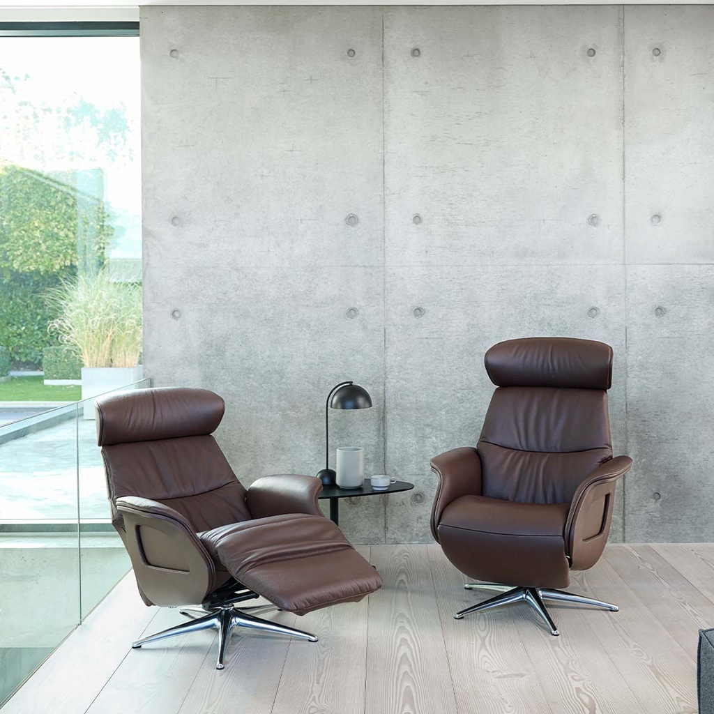 Flexlux Relaxsessel CLEMENT mit integrierter Fußstütze in Leder Dakota