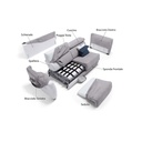 Dienne Salotti Schlafsofa Tokyo in Stoff Ornellaia braun