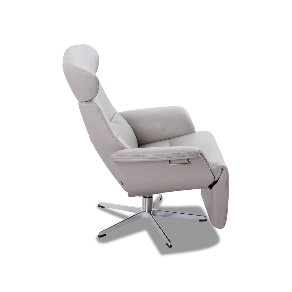 Conform Relaxsessel mit Fußstütze Time Out in Leder Fantasy cement