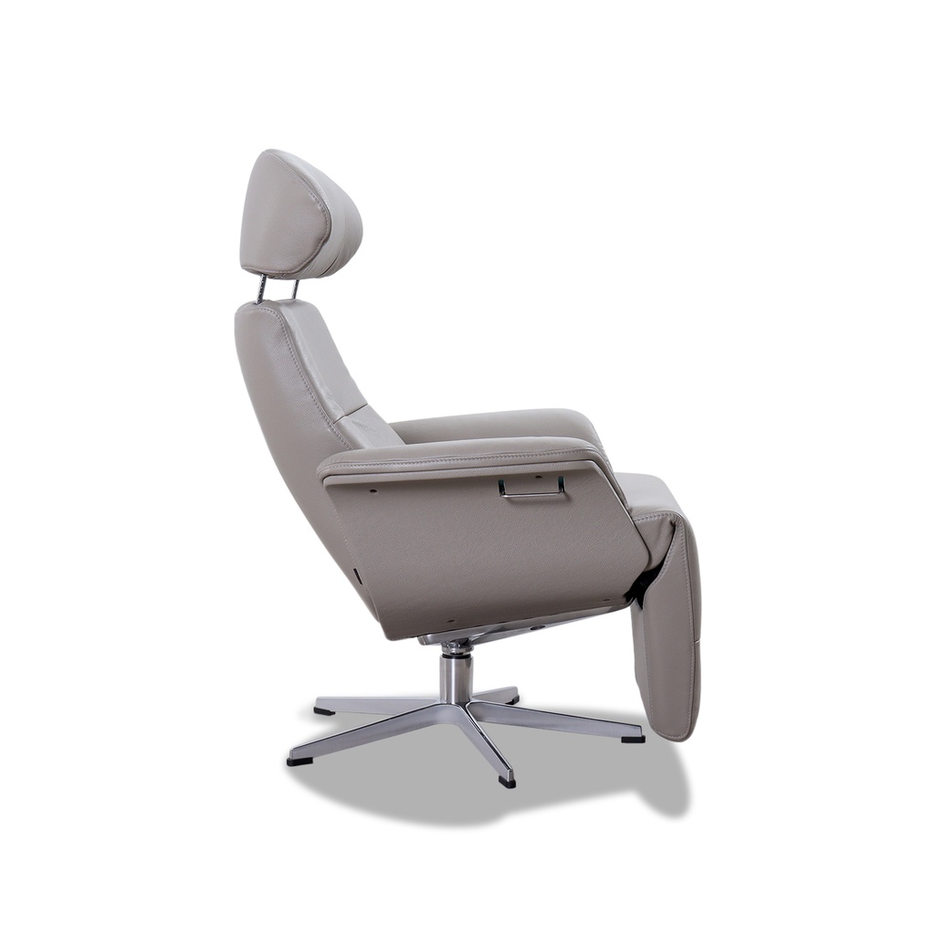 Conform Relaxsessel mit Fußstütze Time Out in Leder Fantasy cement