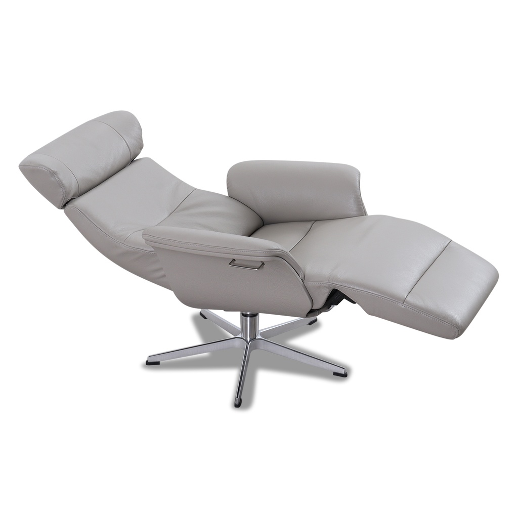 Conform Relaxsessel mit Fußstütze Time Out in Leder Fantasy cement