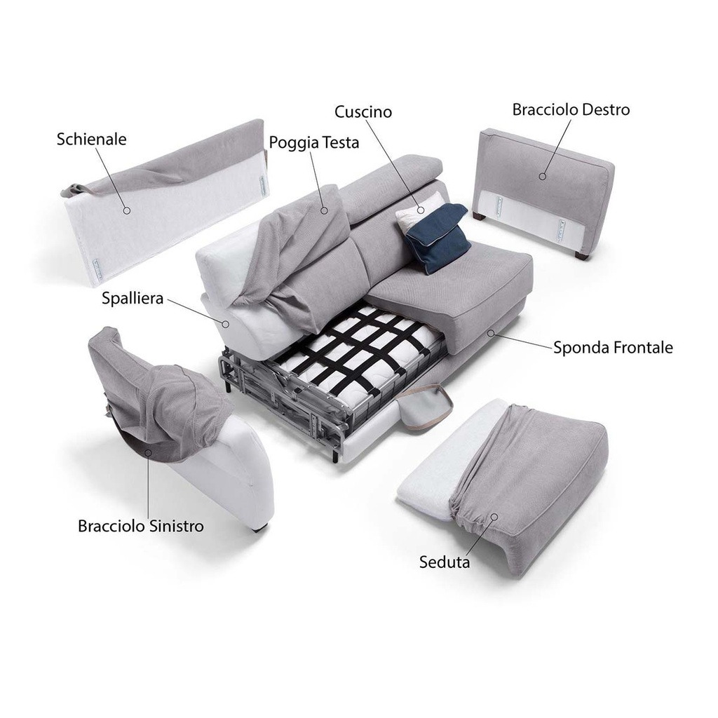 Dienne Salotti Schlafsofa Tokio in Stoff Ornellaia