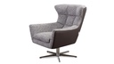 Calia Italia Drehessel JACOB in Stoff Nisa rosa und Leder smooth taupe