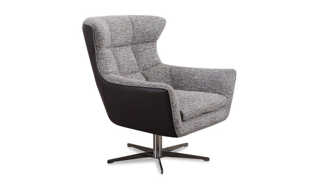 Calia Italia Drehessel JACOB in Stoff Nisa rosa und Leder smooth taupe