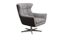 Calia Italia Drehessel JACOB in Stoff Nisa rosa und Leder smooth taupe