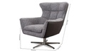 Calia Italia Drehessel JACOB in Stoff Nisa rosa und Leder smooth taupe