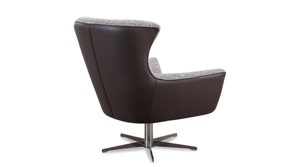Calia Italia Drehessel JACOB in Stoff Nisa rosa und Leder smooth taupe