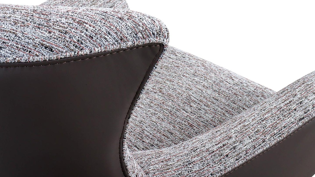 Calia Italia Drehessel JACOB in Stoff Nisa rosa und Leder smooth taupe