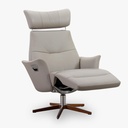 Conform Fernsehsessel Beyoung mit Fussteil in Leder Nappa cement
