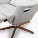 Conform Fernsehsessel Beyoung mit Fussteil in Leder Nappa cement