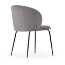 Danish Lemonite Stuhl Monna aus grauem Chenille und Stahlbeinen mit schwarzem Finish