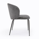 Danish Lemonite Stuhl Monna aus grauem Chenille und Stahlbeinen mit schwarzem Finish