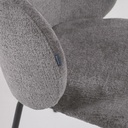 Danish Lemonite Stuhl Monna aus grauem Chenille und Stahlbeinen mit schwarzem Finish