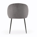 Danish Lemonite Stuhl Monna aus grauem Chenille und Stahlbeinen mit schwarzem Finish