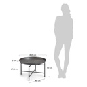 Danish Lemonite Couchtisch Dalinea aus Stahl mit Antik-Effekt Ø 65 cm
