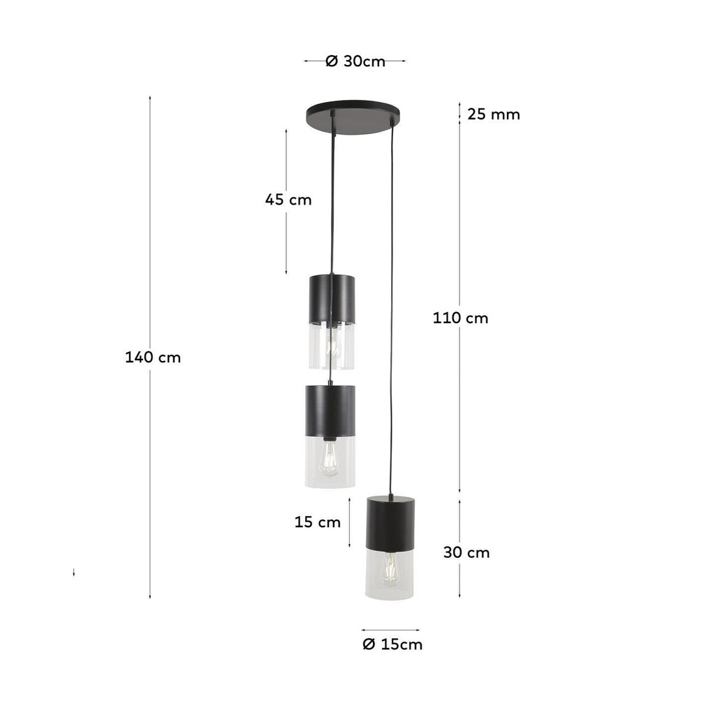 Danish Lemonite Flexa metal ceiling lamp black
