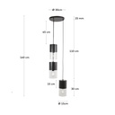 Danish Lemonite Flexa metal ceiling lamp black