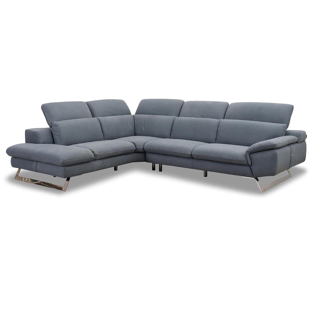 Nicoletti Home Ecksofa Zuma in Leder Nouveau quartz