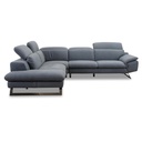 Nicoletti Home Ecksofa Zuma in Leder Nouveau quartz