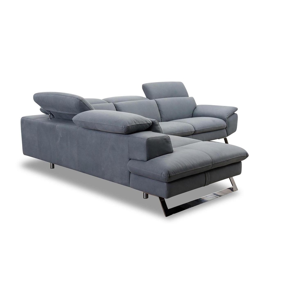 Nicoletti Home Ecksofa Zuma in Leder Nouveau quartz