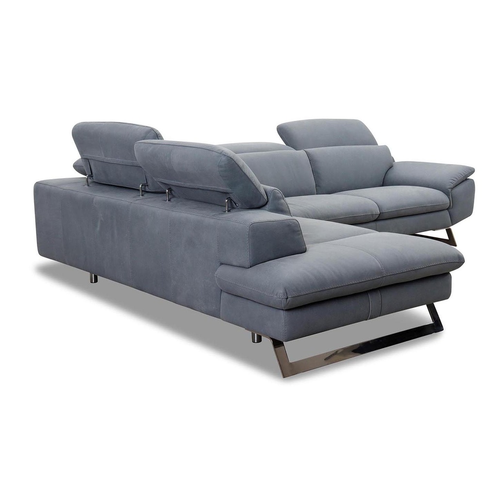 Nicoletti Home Ecksofa Zuma in Leder Nouveau quartz