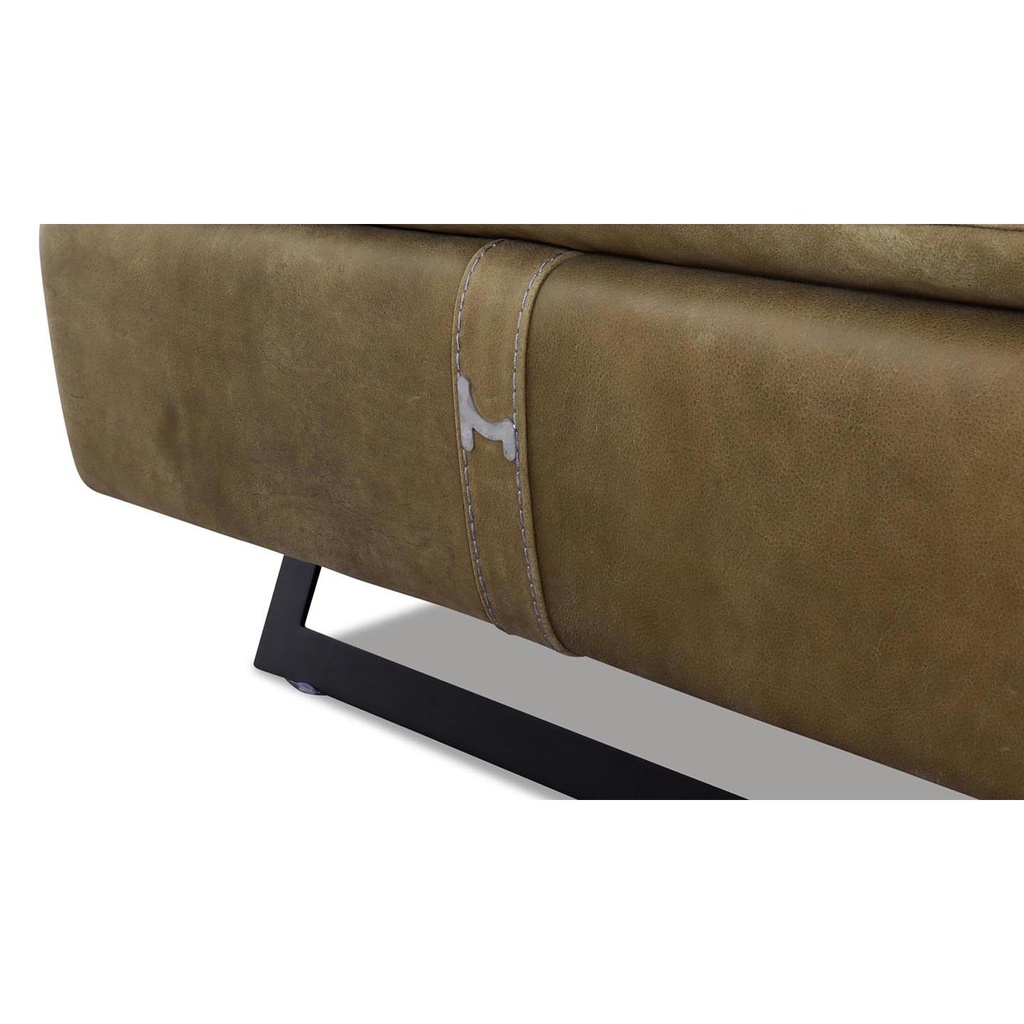 Nicoletti Home Sofagarnitur ZUMA in Leder Nouveau olive