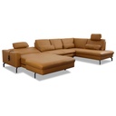 Polinova Ecksofa EM20028 in Leder Vivre kurkuma