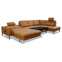 Polinova Ecksofa EM20028 in Leder Vivre kurkuma