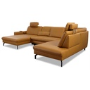 Polinova Ecksofa EM20028 in Leder Vivre kurkuma