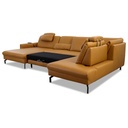 Polinova Ecksofa EM20028 in Leder Vivre kurkuma