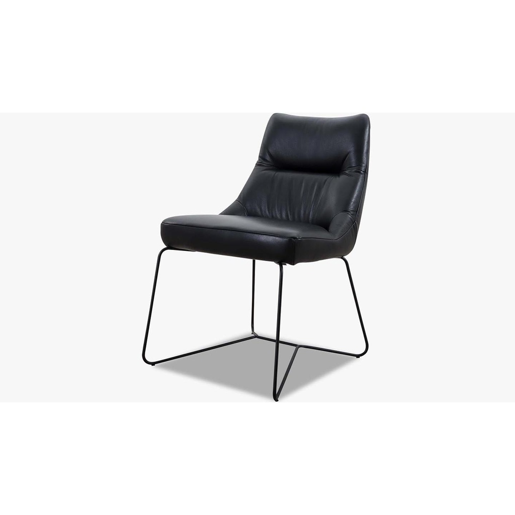 Ada 4x Stühle PORTLAND in Anilinleder schwarz