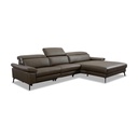 Candy Ecksofa Teramo in Leder Quecksilber olive