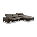 Candy Ecksofa Teramo in Leder Quecksilber olive