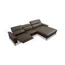 Candy Ecksofa Teramo in Leder Quecksilber olive