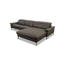 Candy Ecksofa Teramo in Leder Quecksilber olive