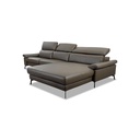 Candy Ecksofa Teramo in Leder Quecksilber olive